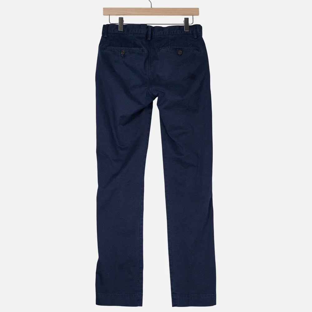 Polo Ralph Lauren Mens Navy Blue Stretch Slim Fit Chino Pants 28x32 Cotton Blend